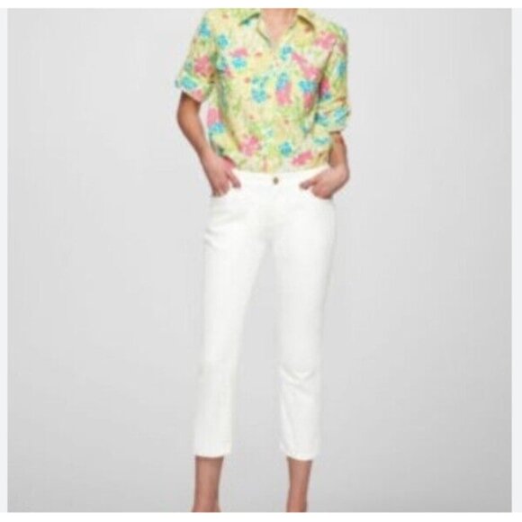 Lilly Pulitzer Aida White Denim Crop Jeans Size 0 - Picture 2 of 15